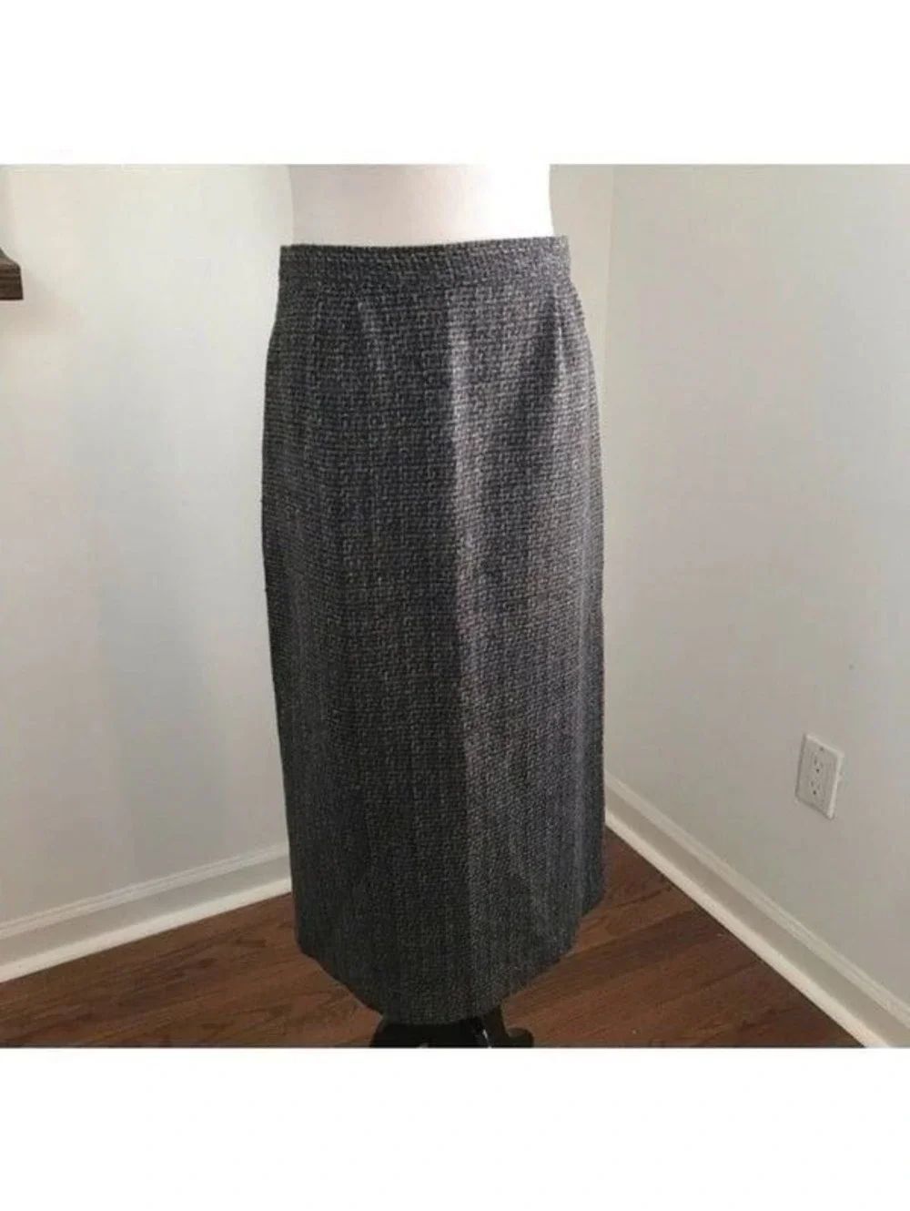 Vintage Wool Woven Pencil Skirt Sz 8/14